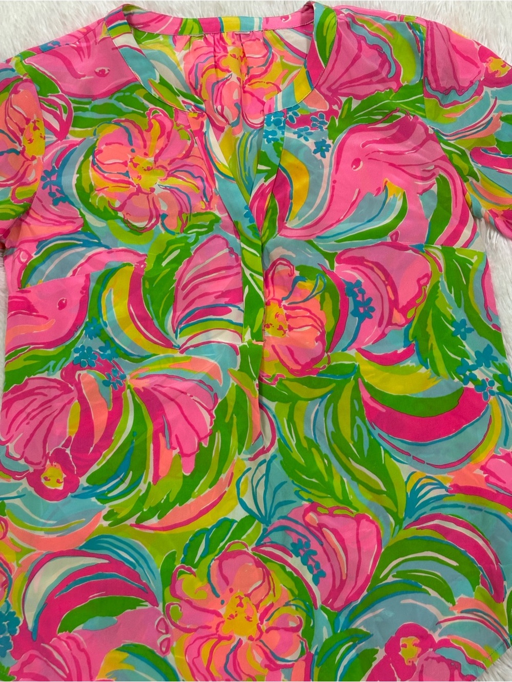 Lilly Pulitzer Pink Multi Floral women’s Tunic - Picture 3 of 7